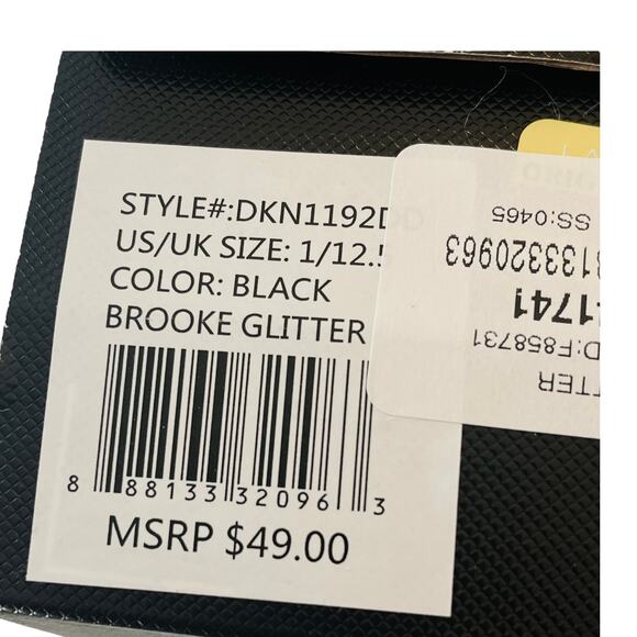 NEW DKNY Brooke Glitter SNEAKER Little Girls 1 Black & White SHOES Laced In Box - Picture 7 of 8